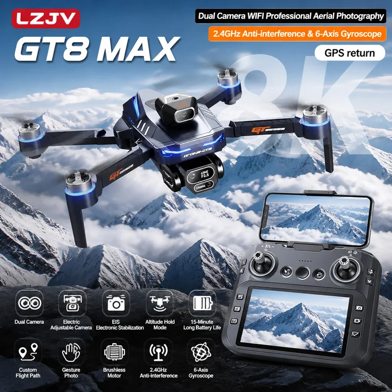 Drone Camera Night Vision - Drone pliable GT8 Max 8K HD